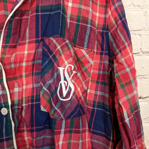 Victoria's Secret Intimates & Sleepwear | Victorias Secret Red Plaid Flannel Sleep Shirt | Poshmark